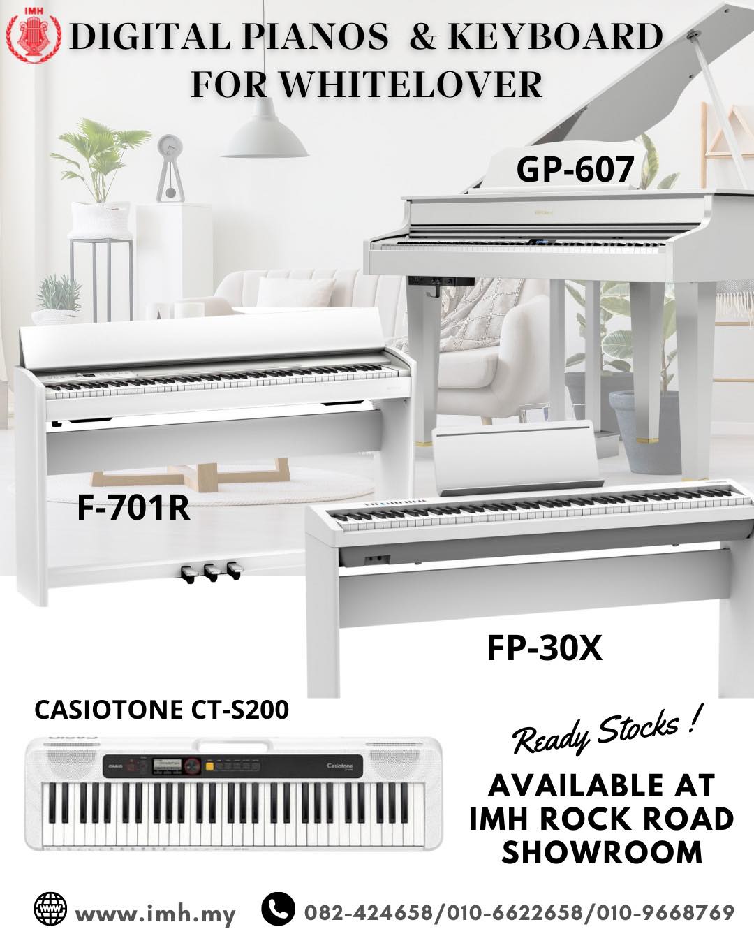 White Digital Pianos & Keyboard